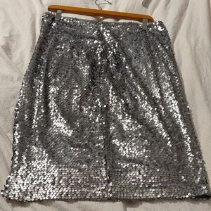 Express Silver Sequin  Skirt